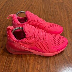 Nike Air Max 270 Womens 10 Triple Hot Pink Running Shoes
